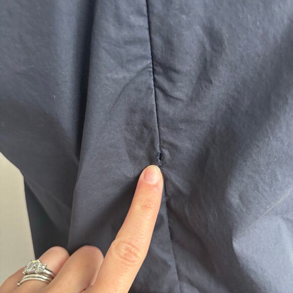 MARNI Winter Edition 2012 Navy Blue V-Neck Top Blouse Ruffle Sleeve Cotton Sz S - Picture 13 of 13